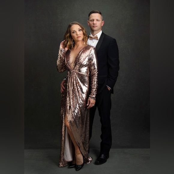 ASOS asymmetric plunge maxi dress in sequin - Picture 14 of 14